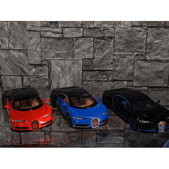 Bugatti Chiron Hypercar Escala 1:32 | Metálico - Full Apertura