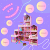 Casa de muñecas 220 pcs armable con accesorios para amoblar y muñequitas