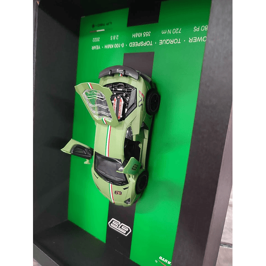 Lamborghini Aventador Ultimae '63' Livery Verde Mate - Cuadro Exhibidor 3D Frame de Colección
