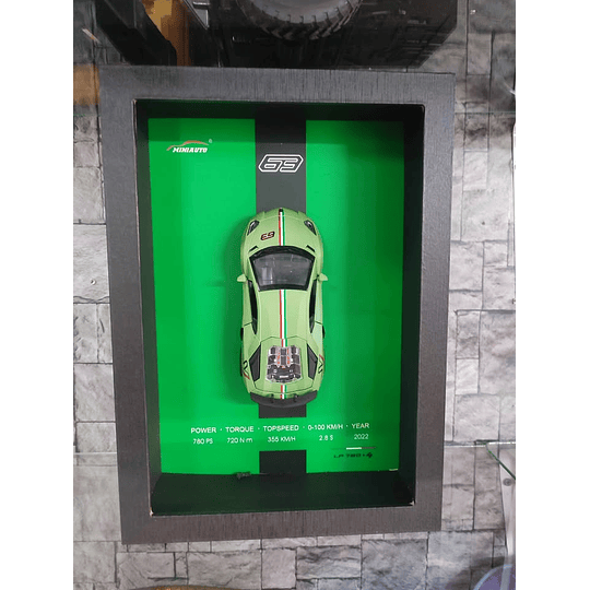 Lamborghini Aventador Ultimae '63' Livery Verde Mate - Cuadro Exhibidor 3D Frame de Colección