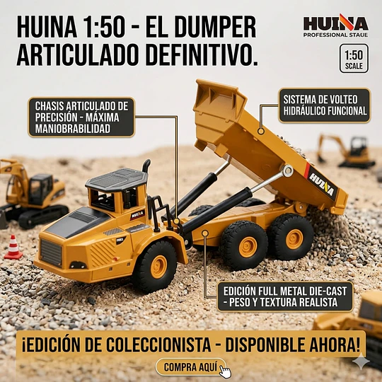 Camión Articulado Metálico 1:50 | Maquinaria Construcción Colección
