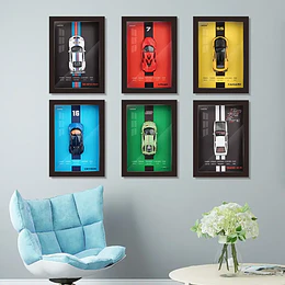 Cuadro Decorativo 3D Auto A Escala Colección Premium Enmarcado