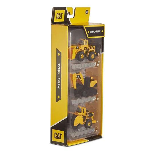 Set de 3 Vehículos de Maquinaria Caterpillar Die-Cast (Playfun)