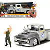 Camioneta Ford F-100 1956 Guile - Street Fighter con Figura | Jada Toys Escala 1:24 | Metal Die-Cast