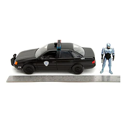 Patrulla OCP Ford Taurus con Figura de RoboCop | Jada Toys Escala 1:24 | Metal Die-Cast