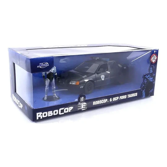 Patrulla OCP Ford Taurus con Figura de RoboCop | Jada Toys Escala 1:24 | Metal Die-Cast