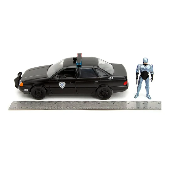 Patrulla OCP Ford Taurus con Figura de RoboCop | Jada Toys Escala 1:24 | Metal Die-Cast