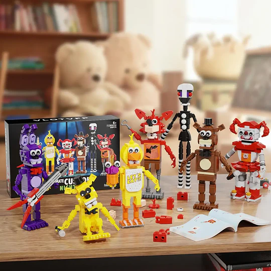Set de Construcción FNAF Ultimate Custom Night | VLOTVFP 696 Piezas | 7 Figuras Animatrónicas
