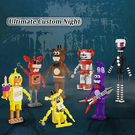 Set de Construcción FNAF Ultimate Custom Night | VLOTVFP 696 Piezas | 7 Figuras Animatrónicas