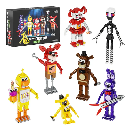 Set de Construcción FNAF Ultimate Custom Night | VLOTVFP 696 Piezas | 7 Figuras Animatrónicas