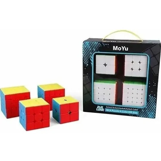 Set Colección 4 Cubos Rubik MoYu Meilong (2x2, 3x3, 4x4, 5x5) | Stickerless | Speedcubing