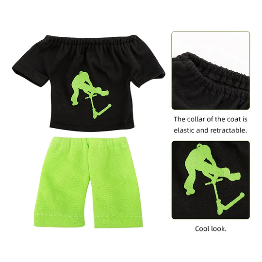 Set Finger Scooter (Mini Scooter) | Incluye Ropa Urbana para Dedos y Zapatillas | Juguete de Trucos