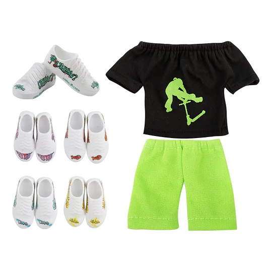 Set Finger Scooter (Mini Scooter) | Incluye Ropa Urbana para Dedos y Zapatillas | Juguete de Trucos