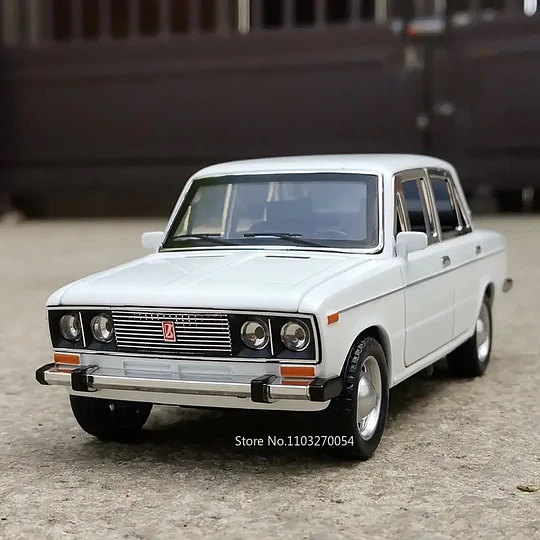 Modelo a Escala LADA 2107 (Blanco) | Miniauto Escala 1:24 | Metal Die-Cast