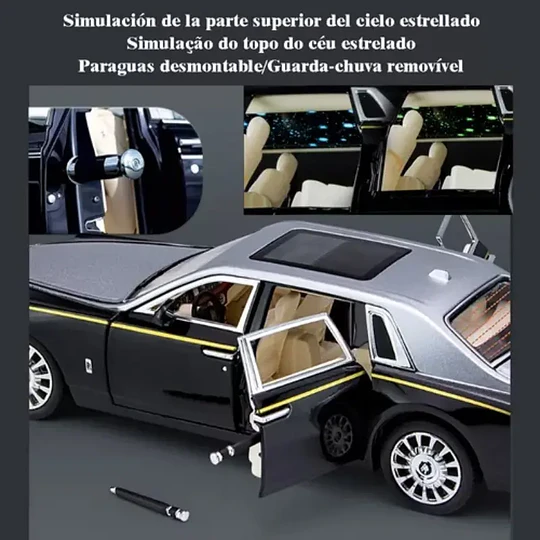 Automóvil a Escala Rolls-Royce Phantom | Adorno de Colección en Metal | Die-Cast Premium