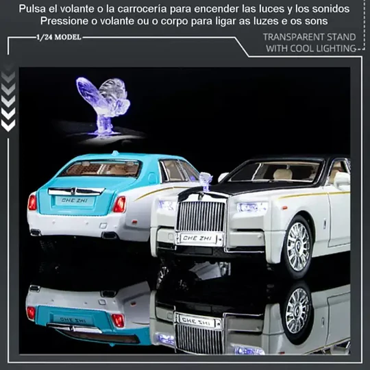 Automóvil a Escala Rolls-Royce Phantom | Adorno de Colección en Metal | Die-Cast Premium
