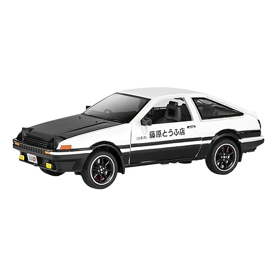 Automóvil a Escala AE86 Trueno (Initial D) | Escala 1:24 | Metal Die-Cast con Luces y Apertura Total