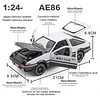 Automóvil a Escala AE86 Trueno (Initial D) | Escala 1:24 | Metal Die-Cast con Luces y Apertura Total