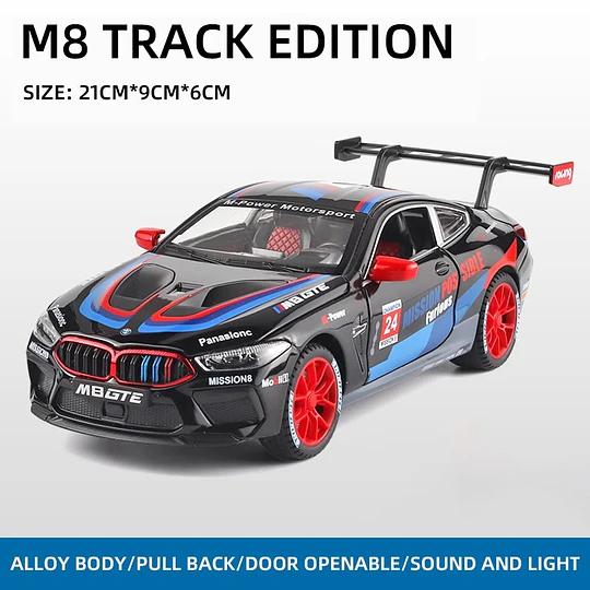 Automóvil a Escala BMW M8 GTE Racing | Escala 1:24 | Metal Die-Cast de Competición