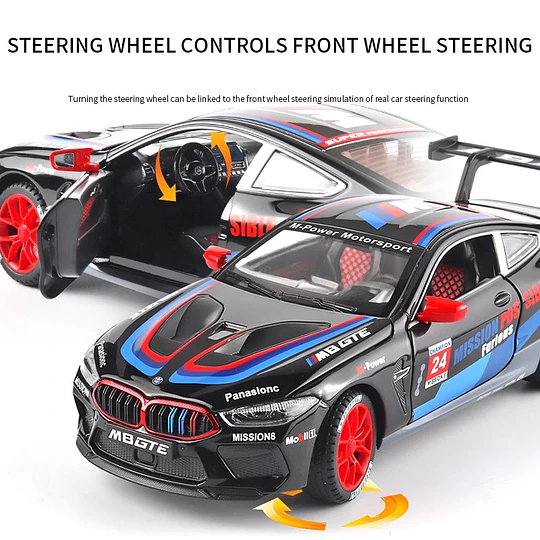 Automóvil a Escala BMW M8 GTE Racing | Escala 1:24 | Metal Die-Cast de Competición