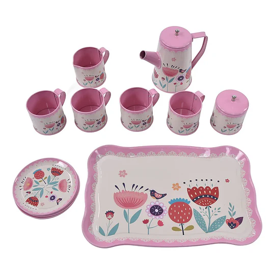 Set tazas de te metalico