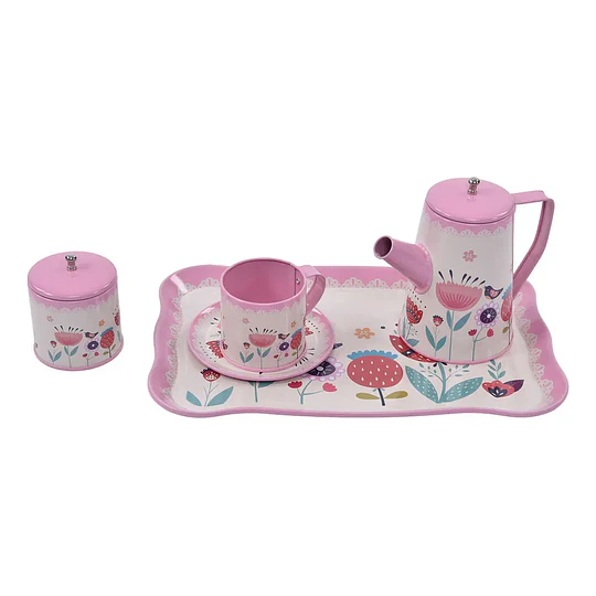 Set tazas de te metalico