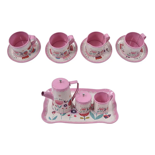 Set tazas de te metalico