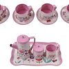 Set tazas de te metalico