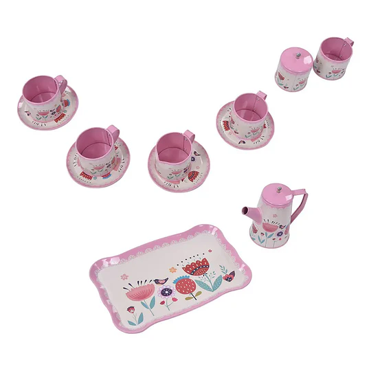 Set tazas de te metalico
