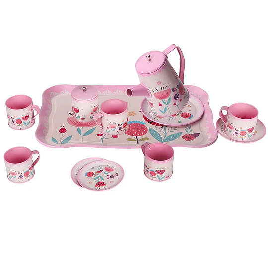 Set tazas de te metalico