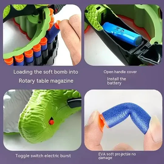 Pistola De Juguete De Dinosaurio Para Niños, Envio Gratis Verde Oscuro
