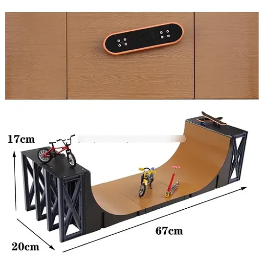 Fingerboard Skate Rampas Para Patinetas De Dedos Negro