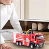 Carro Bombero  Metálico  1:50, Con Sonidos Y Lanza Agua Blanco