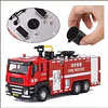 Carro Bombero  Metálico  1:50, Con Sonidos Y Lanza Agua Blanco