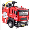 Carro Bombero  Metálico  1:50, Con Sonidos Y Lanza Agua Blanco