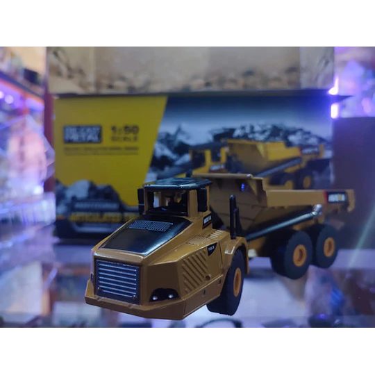 Camion Tolva Articulado Full Metal, Huina Escala 1:50 Amarillo
