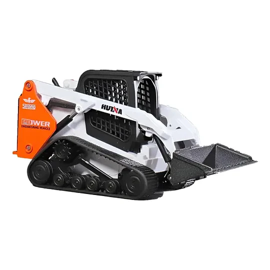 Mini Cargador Oruga Con Garra, Escala 1:50 Full Metal, Huina Blanco