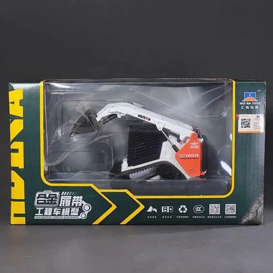 Mini Cargador Oruga Con Garra, Escala 1:50 Full Metal, Huina Blanco