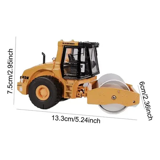 Rodillo Compactador Full Metal, Escala 1:50 Amarillo