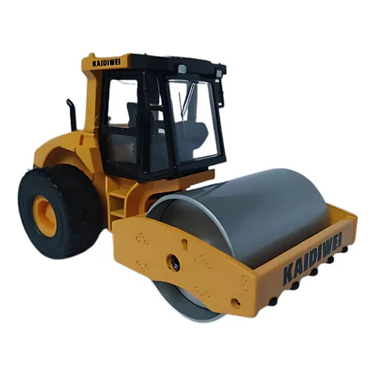 Rodillo Compactador Full Metal, Escala 1:50 Amarillo