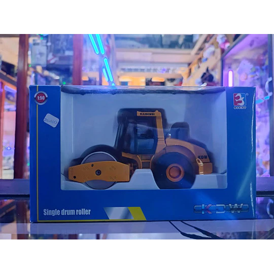 Rodillo Compactador Full Metal, Escala 1:50 Amarillo