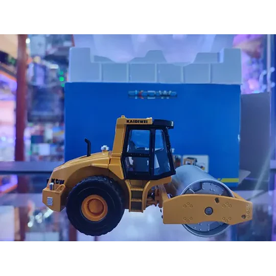 Rodillo Compactador Full Metal, Escala 1:50 Amarillo