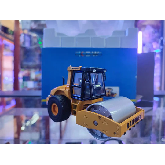 Rodillo Compactador Full Metal, Escala 1:50 Amarillo