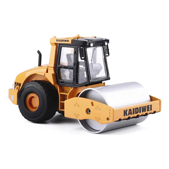 Rodillo Compactador Full Metal, Escala 1:50 Amarillo