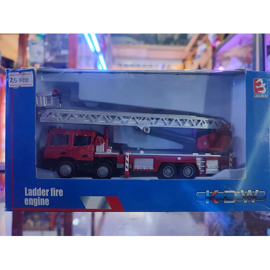 Kdw Camion De Bombero Con Escalera D Rescate 1:50 Full Metal Rojo