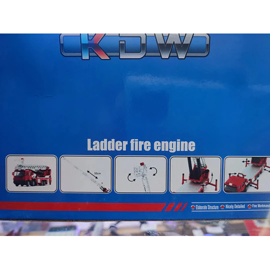 Kdw Camion De Bombero Con Escalera D Rescate 1:50 Full Metal Rojo