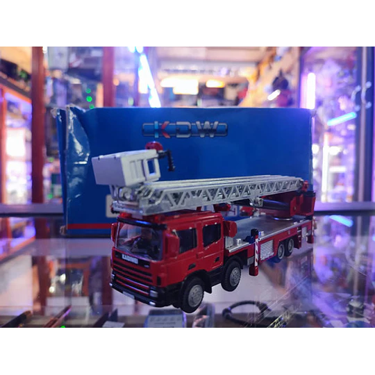 Kdw Camion De Bombero Con Escalera D Rescate 1:50 Full Metal Rojo