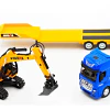 Camion Cama Baja Con Excavadora Escala 1:50 Full Metal
