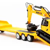 Camion Cama Baja Con Excavadora Escala 1:50 Full Metal