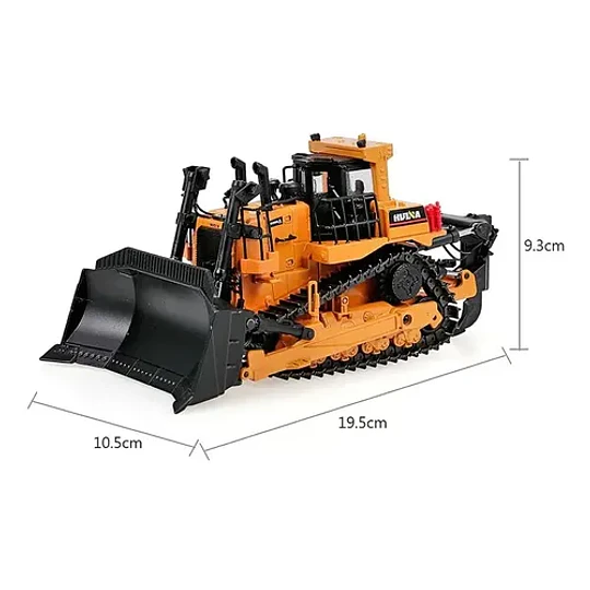 Bulldozer Maquinaria A Escala 1:50, Huina 1700, Full Metal Amarillo